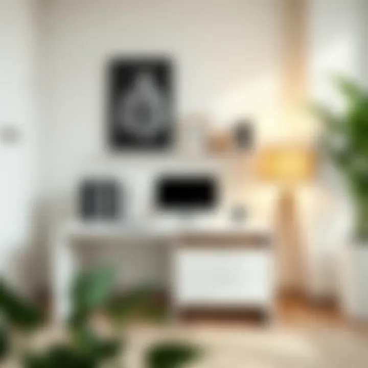 Elegant slim desk featuring minimalistic storage compartments