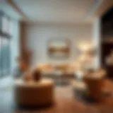 Elegant living room showcasing modern furniture designs