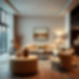 Elegant living room showcasing modern furniture designs