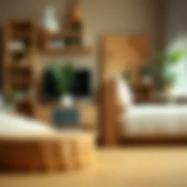 Sustainable Wooden Furniture Highlights Close-up of sustainable wooden furniture pieces