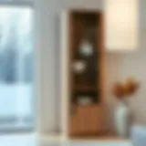 Sleek Tall Modern China Cabinet Elegant tall modern china cabinet featuring sleek lines and glass shelving