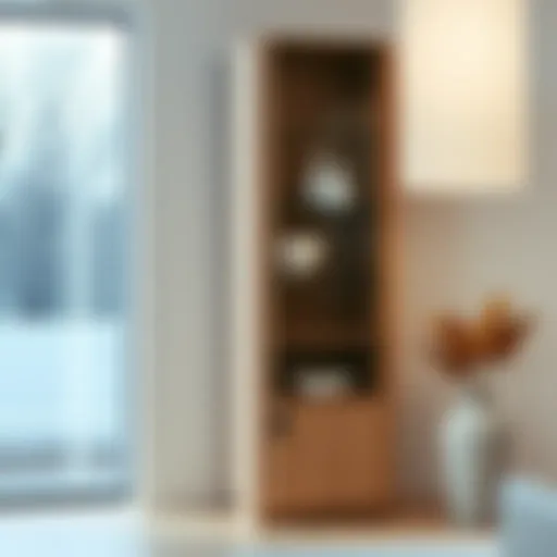 Sleek Tall Modern China Cabinet Elegant tall modern china cabinet featuring sleek lines and glass shelving