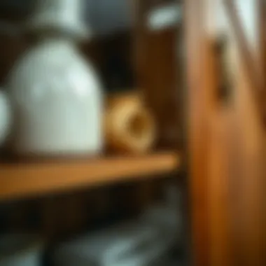 Craftsmanship in Tall China Cabinet Close-up of materials used in a tall china cabinet, highlighting craftsmanship