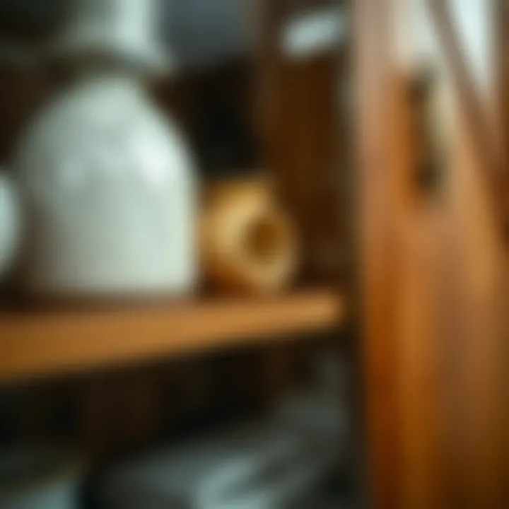 Craftsmanship in Tall China Cabinet Close-up of materials used in a tall china cabinet, highlighting craftsmanship