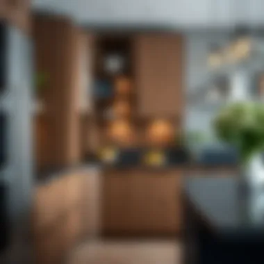 Corner Base Cabinet in Contemporary Kitchen A stylish corner base cabinet in a contemporary kitchen setting