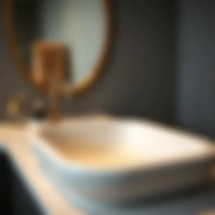 Materials for 34 Inch Sinks Close-up of bathroom sink materials
