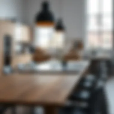 A Modern Kitchen Table Modern kitchen table with sleek design and minimal decor