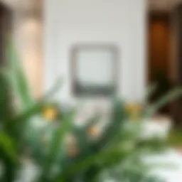 Elegant arrangement of faux fern leaves in a modern living space