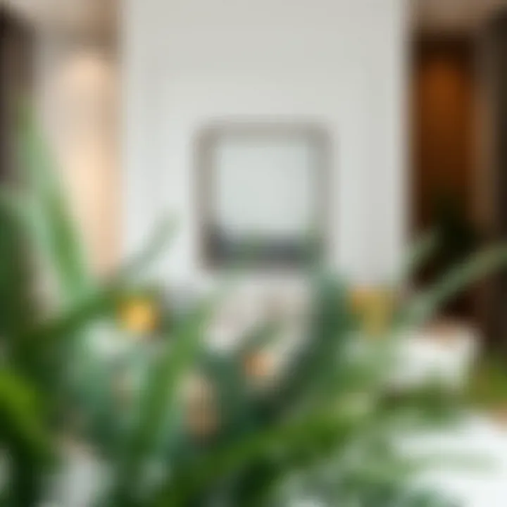 Elegant arrangement of faux fern leaves in a modern living space