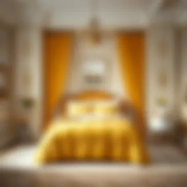 Elegant Bedroom Design Incorporating Mustard Yellow Elegant bedroom design incorporating mustard yellow