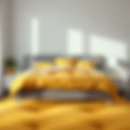Stylish mustard yellow comforter set on a modern bed