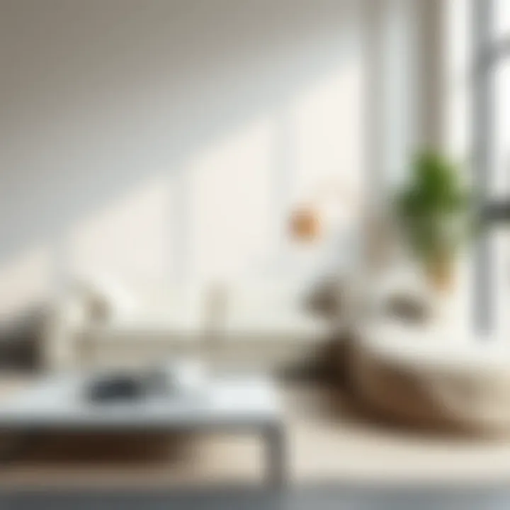 Off-White Leather Sofa in Minimalism Off-white leather sofa in a minimalist setting