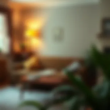 Cozy corner of a room with a vintage couch