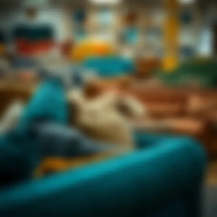 A variety of couches in a furniture store