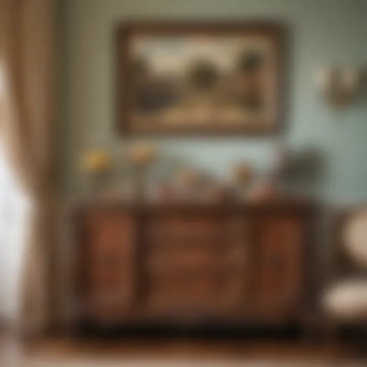 Historical buffet piece displaying vintage charm