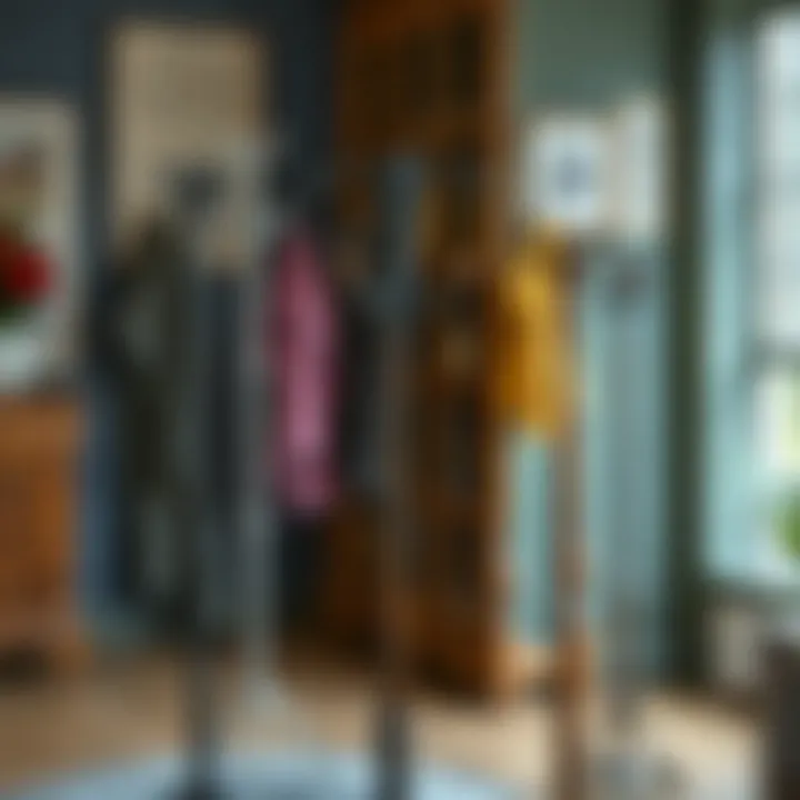 A collection of coat racks showcasing various materials and styles
