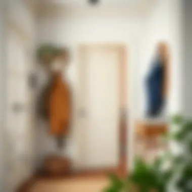 A cozy entryway featuring an old-fashioned coat rack