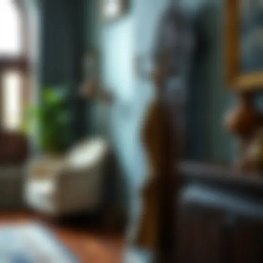 A vintage wooden coat rack with intricate carvings