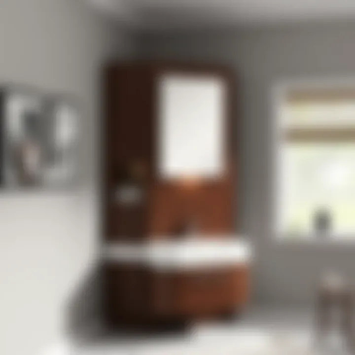 Stylish Corner Bathroom Cabinet Elegant corner bathroom cabinet with modern design