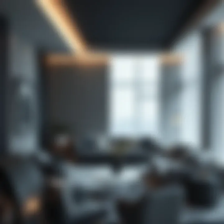 A modern grey-themed interior design highlighting elegance