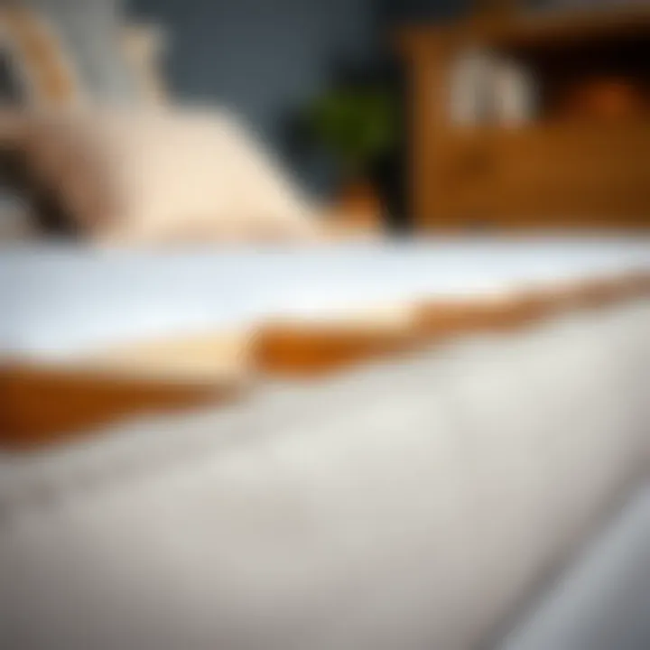 Close-up of the materials used in divan base bed construction