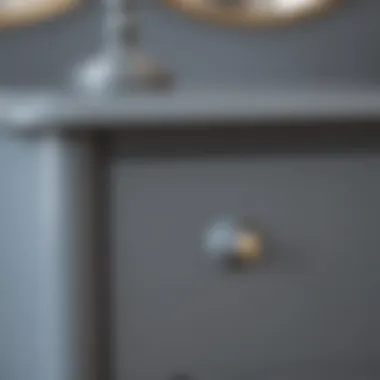Close-up of grey dressing table finish and texture