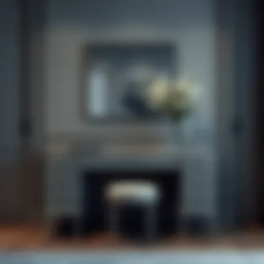 Grey dressing table in a modern interior setting