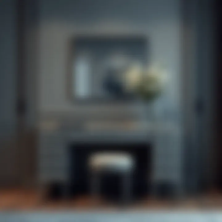 Grey dressing table in a modern interior setting