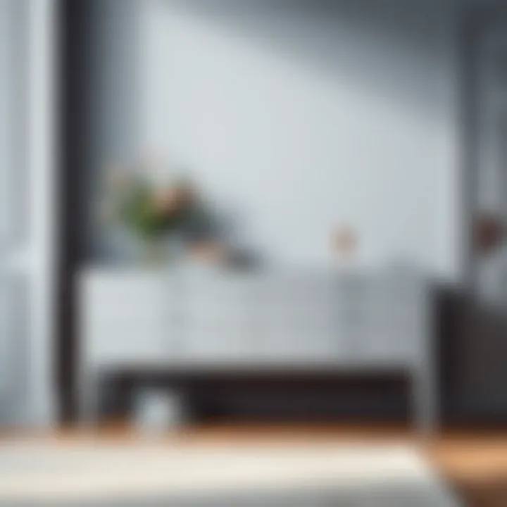 Sleek grey dressing table with minimalist design