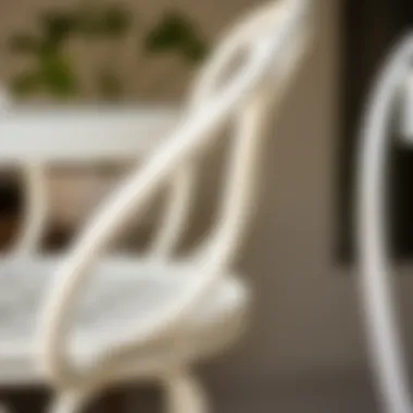 Materials of a 3-Piece White Bistro Set Close-up of the materials used in a bistro set