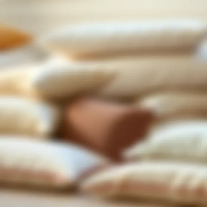 Variety of pillow types including memory foam and down