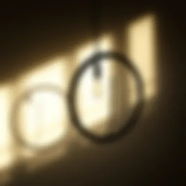 Artistic Light and Shadow from Iron Ring Chandelier An artistic interpretation of light and shadow created by an iron ring chandelier