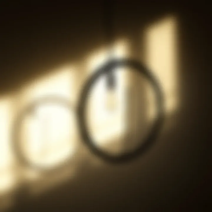 Artistic Light and Shadow from Iron Ring Chandelier An artistic interpretation of light and shadow created by an iron ring chandelier