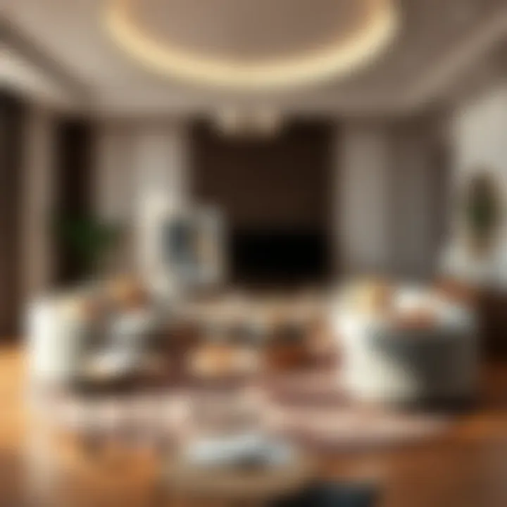 Circular Rug as Focal Point in Living Room Design Elegant living room featuring an eight foot circular rug as a focal point