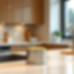 Stylish stainless steel sponge holder on a modern kitchen countertop