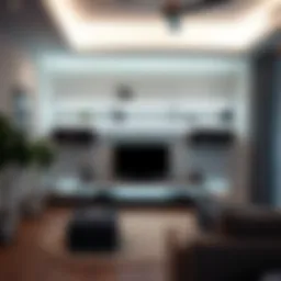 Elegant room showcasing 12V LED strip lights under shelves