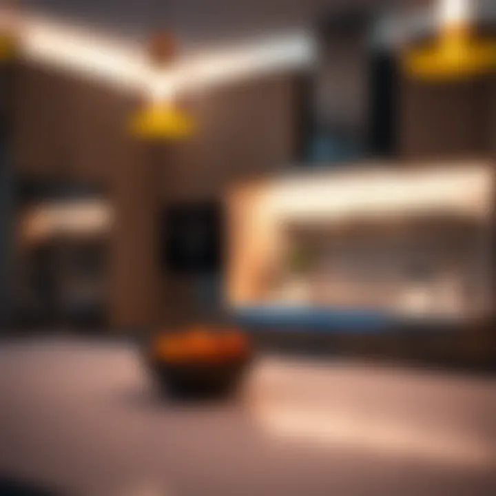 Modern Kitchen with LED Strip Lights Close-up of 12V LED strip lights installed in a modern kitchen