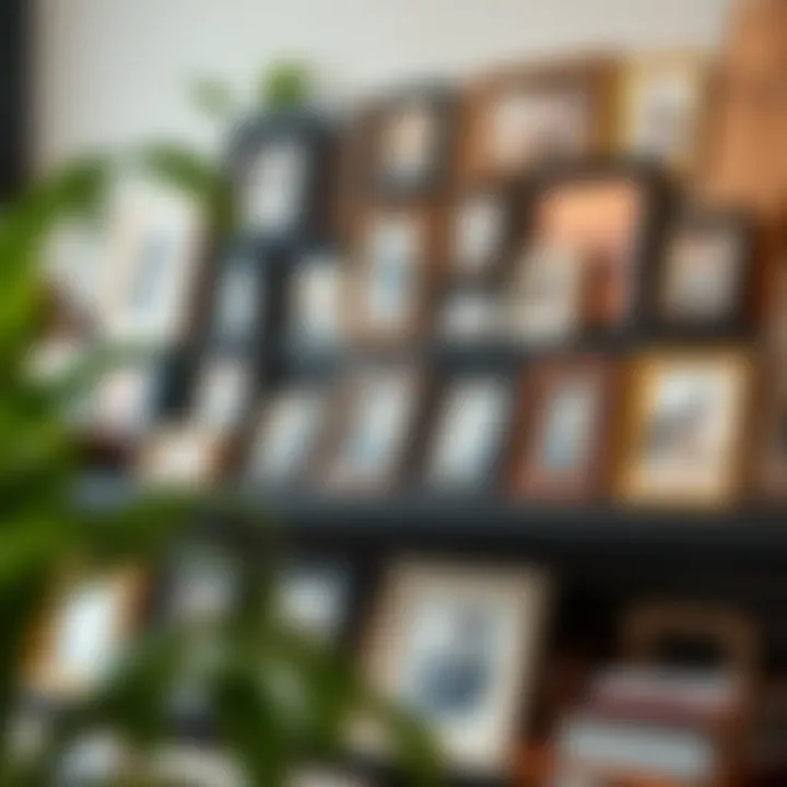 Creative Display of Diverse Multi Photo Frames Creative display of 4x6 multi photo frames with diverse materials and colors