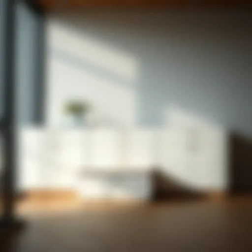 Modern Design of Bench File Cabinets Sleek modern bench file cabinet with open drawers