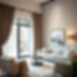 Elegant black curtain pole fitting in a modern living room