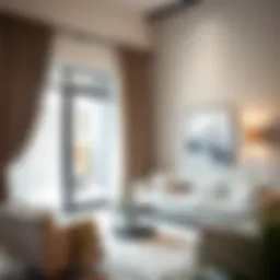 Elegant black curtain pole fitting in a modern living room