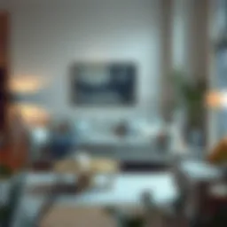 Elegant sleeper sofa in a modern living room