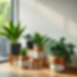 Elegant long indoor plant pots showcasing various styles