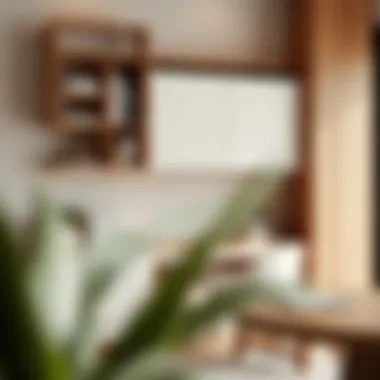 Creative use of materials in a wall desk cabinet