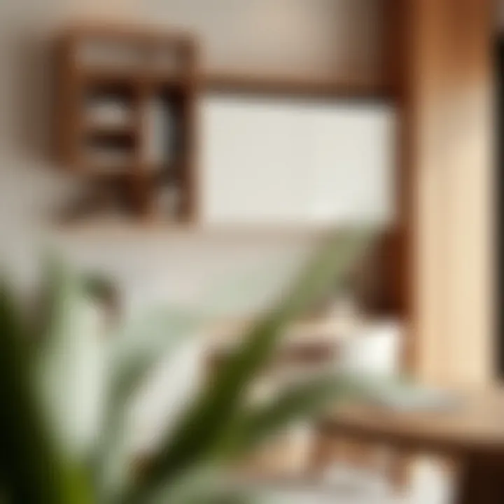 Creative use of materials in a wall desk cabinet