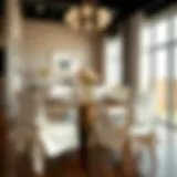 Elegant white chair pads with ties enhancing a modern dining setup
