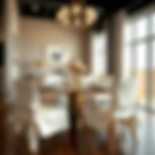Elegant white chair pads with ties enhancing a modern dining setup