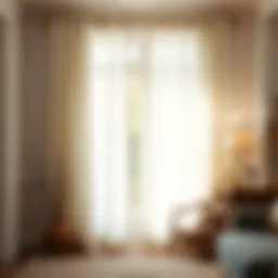 Elegant white linen grommet curtains draping elegantly in a sunlit room