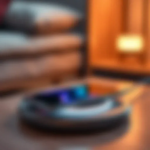 Sleek design of a modern charging pad with ambient lighting