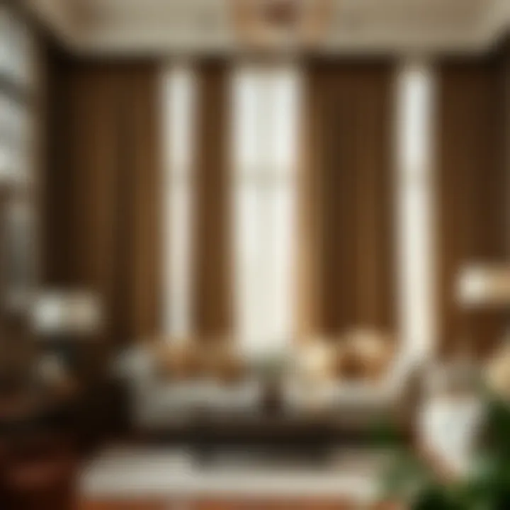 Elegant living room with patterned curtains